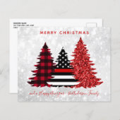 Kaart voor kerstverlichting met rode streep (Voorkant / Achterkant)