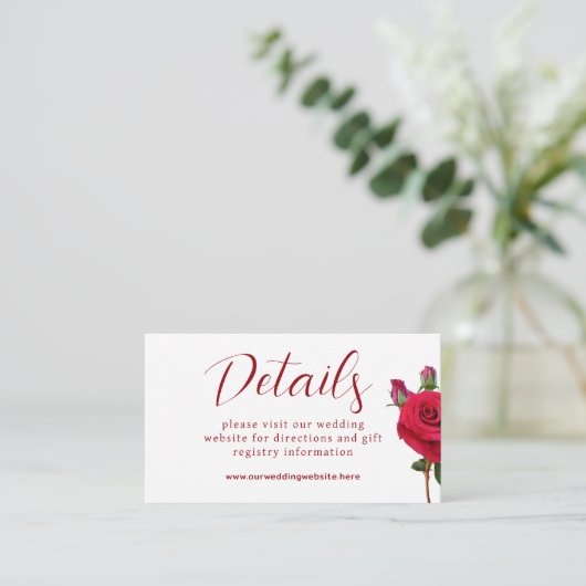 Kaart voor kleine details bruiloft Website (Staand voorkant)