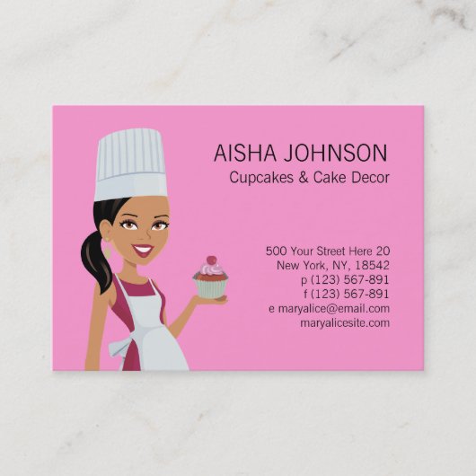 Kaart voor kleine werkkaarten met Afrikaanse Am Ch Visitekaartje (Voorkant)