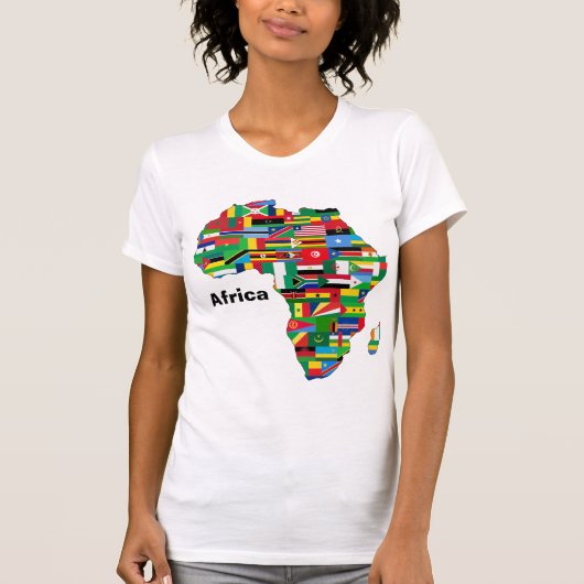 Kaart voor kleurrijk Afrika T-shirt (Voorkant)