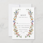 Kaart voor kleurrijke Floral Wedding RSVP (Voorkant)