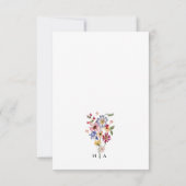 Kaart voor kleurrijke Floral Wedding RSVP (Achterkant)
