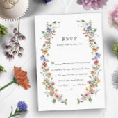 Kaart voor kleurrijke Floral Wedding RSVP