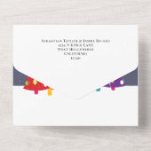 Kaart voor kleurrijke vun regenboogpride kerstboom (Achterkant)