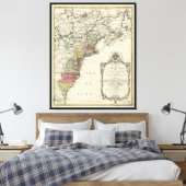 Kaart voor koloniaal Amerika van Matthaus Lotter ( Canvas Afdruk (Insitu (Slaapkamer))