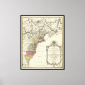 Kaart voor koloniaal Amerika van Matthaus Lotter ( Canvas Afdruk (Voorkant)