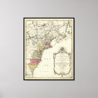 Kaart voor koloniaal Amerika van Matthaus Lotter (