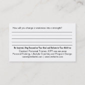 Kaart voor krachttraining visitekaartje (Achterkant)