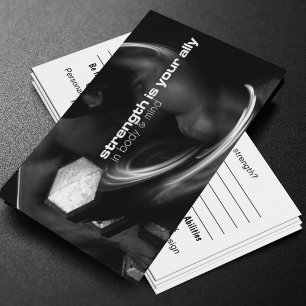 Kaart voor krachttraining visitekaartje