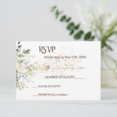 Kaart voor kruidengroen RSVP-huwelijk (Staand voorkant)