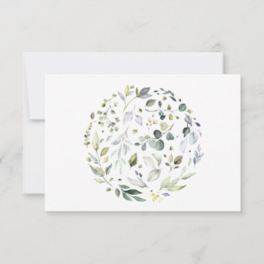 Kaart voor kruidengroen RSVP-huwelijk (Achterkant)