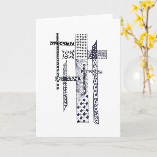 Kaart voor kruisbevestiging (Gele Bloem)