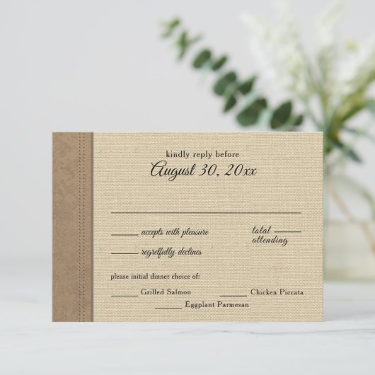 Kaart voor landelijk Westerne rustieke respons (Staand voorkant)