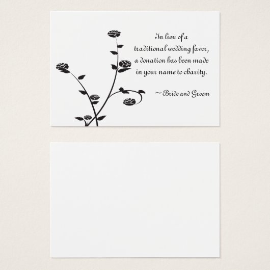 Kaart voor liefdadigheidsdoeleinden voor zwarte en (Voorkant /achterkant)