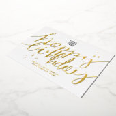 Kaart voor logo handschrift business Birthday Gold (Gedraaid)