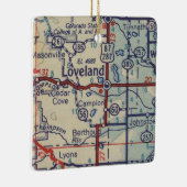  kaart voor Loveland CO Keramisch Ornament (Rechts)