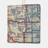  kaart voor Loveland CO Keramisch Ornament (Links)