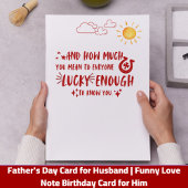 Kaart voor Man Funny Love Note Verjaardag Kaart