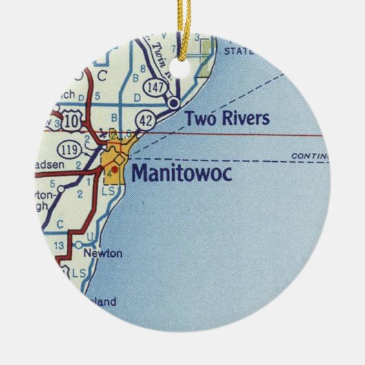  kaart voor Manitowoc Keramisch Ornament (Voorkant)