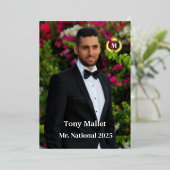 Kaart voor mannelijke optocht (Staand Voorkant)