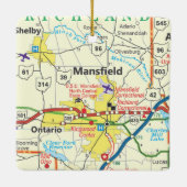  kaart voor Mansfield Ohio Keramisch Ornament (Achterkant)