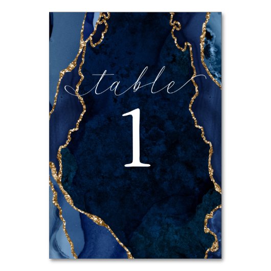 Kaart voor marinesap, marmer & Gold Agate Table (Achterkant)