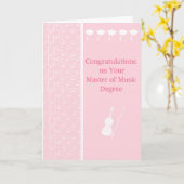 Kaart voor master in muziekgraden in roze (Gele Bloem)