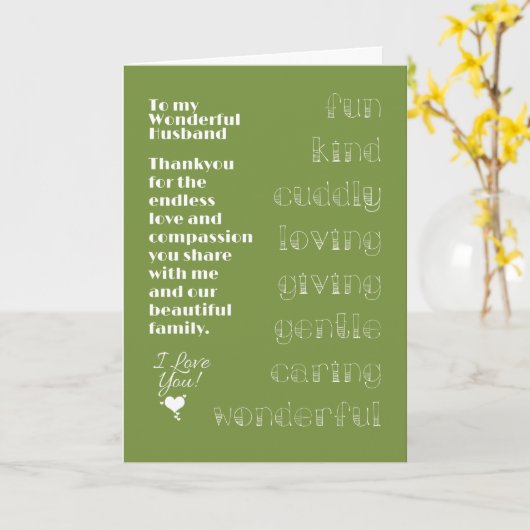 Kaart voor mijn geweldige echtgenoot (Gele Bloem)