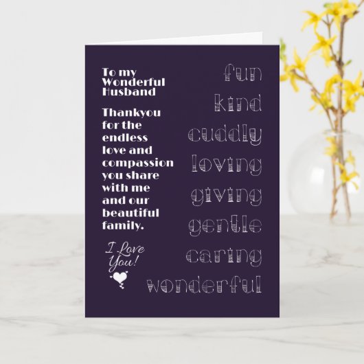 Kaart voor mijn geweldige echtgenoot (Gele Bloem)