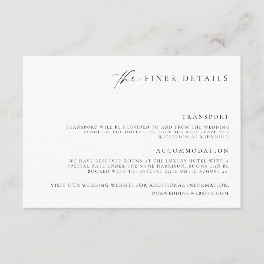 Kaart voor minimale minimale informatie over de af (Voorkant)