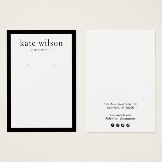 Kaart voor modern zwart-wit oorscherm (Voorkant /achterkant)