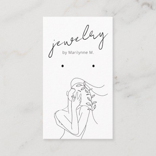 Kaart voor modern zwart-wit oorscherm visitekaartje (Voorkant)