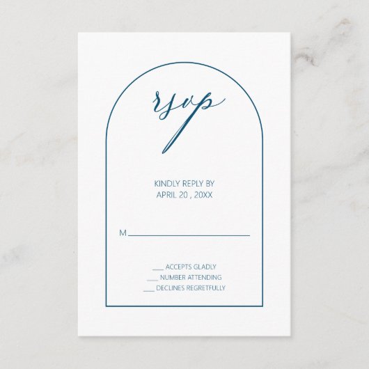 Kaart voor moderne Blauwgroen Arch RSVP-behuizing (Voorkant)