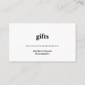 Kaart voor moderne Cadeauregistratie (Voorkant)