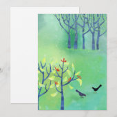 Kaart voor moderne groene landschapsvogels Forest  (Voorkant / Achterkant)