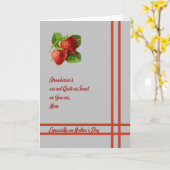 Kaart voor Moederdag met aardbeien (Gele Bloem)