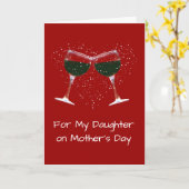 Kaart voor Moederdag van wijn voor dochter (Gele Bloem)