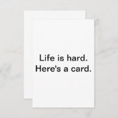 Kaart voor moeilijke tijden. (Voorkant / Achterkant)