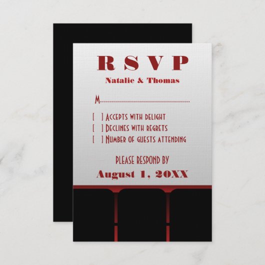 Kaart voor Movie-bioscooprespons, rood (Voorkant / Achterkant)