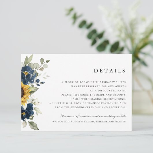 Kaart voor nadere informatie over zonnebloemen mar (Staand voorkant)