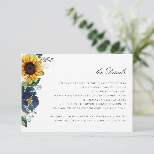 Kaart voor nadere informatie over zonnebloemen mar (Staand voorkant)