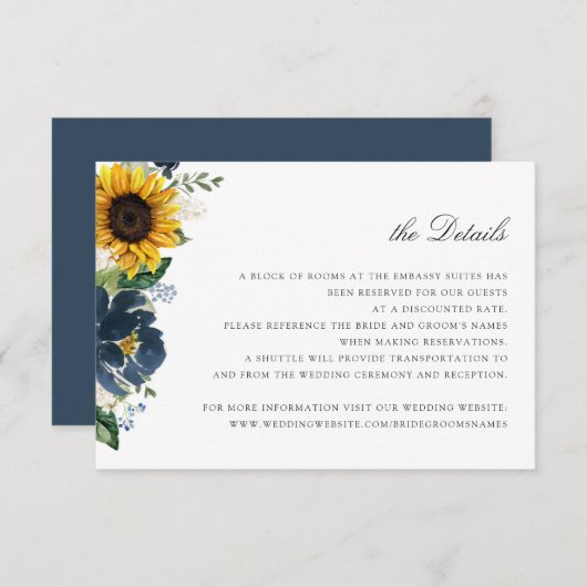 Kaart voor nadere informatie over zonnebloemen mar (Voorkant / Achterkant)