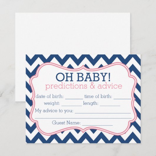 Kaart voor nakomelingen en roze Chevron (Voorkant / Achterkant)