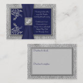 Kaart voor Navy and Pewter Receptie (Voorkant / Achterkant)