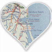  kaart voor Newburyport MA Sticker (Voorkant)