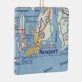  kaart voor Newport RI Keramisch Ornament (Rechts)