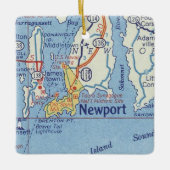  kaart voor Newport RI Keramisch Ornament (Voorkant)