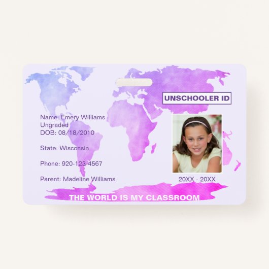 Kaart voor niet-educatieve huiskeuze badge (Voorkant)