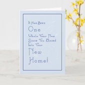 Kaart voor nieuw Jubileum thuis, lichtblauw (Gele Bloem)