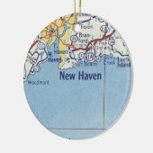  kaart voor nieuwe Haven CT Keramisch Ornament (Links)